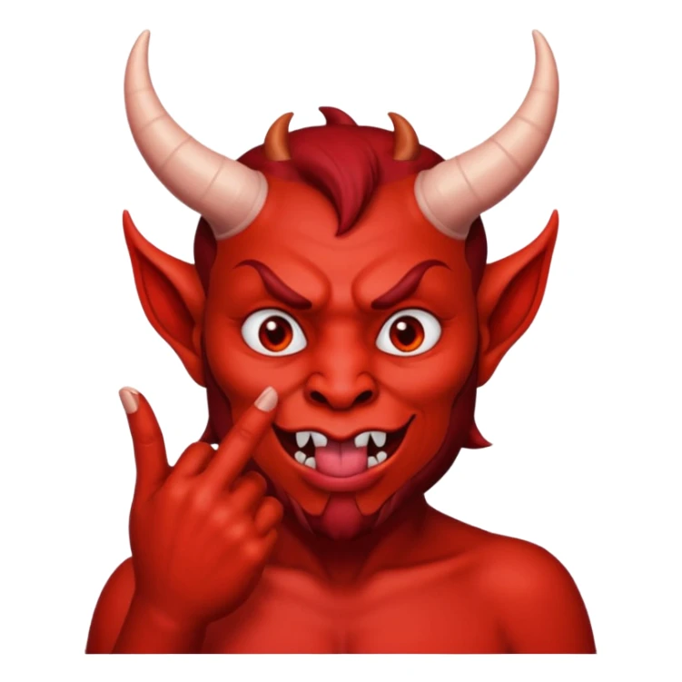 Creppy devil and shushing someone  🤫 like over there mouth sticker