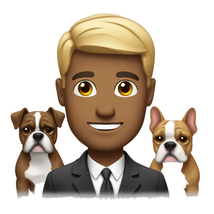 Hombre con bulldog francés  sticker