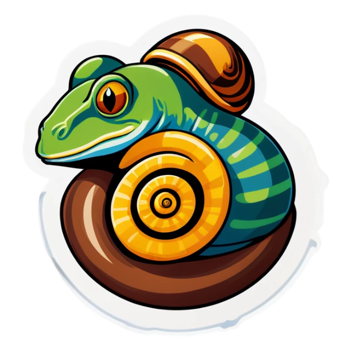 Rana híbrida con caracol sticker