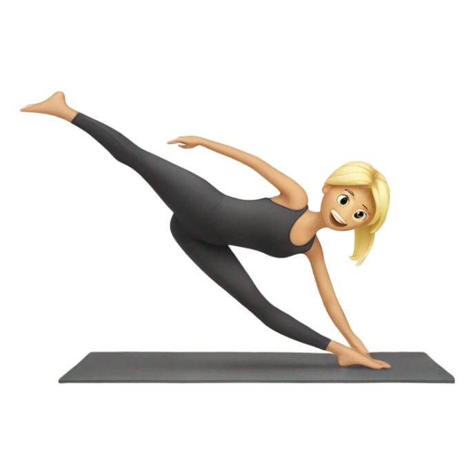Blondy girl doing pilates sticker