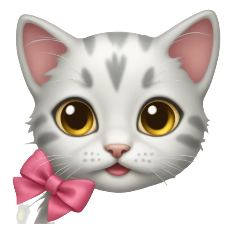 kitten with bow sticker