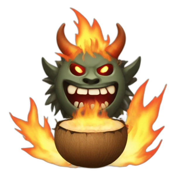 oni with coconut fire sticker