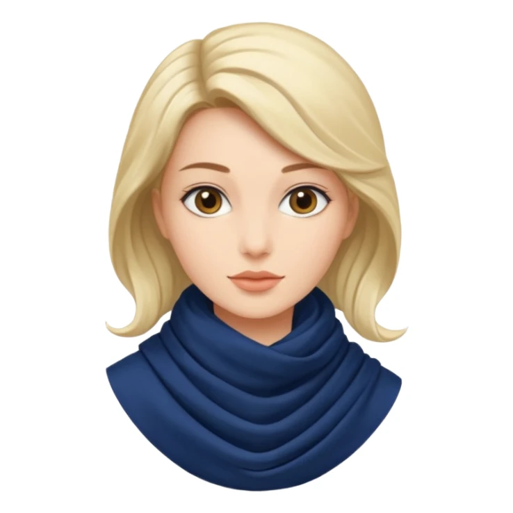 Woman with navy scarf. sticker