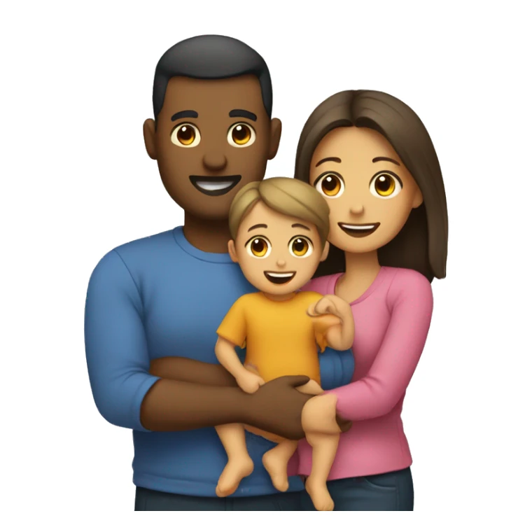 Dad,mom and little baby sticker