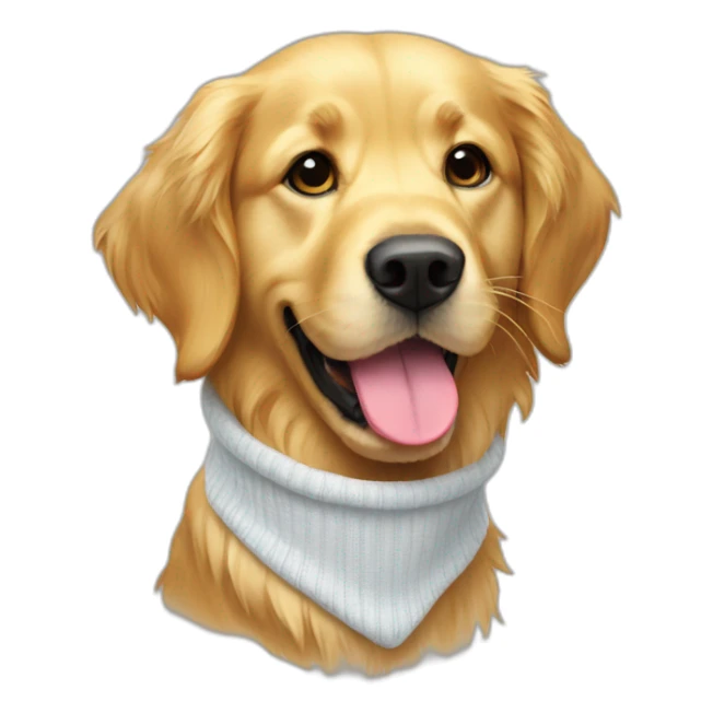 Golden retriever with sock in month sticker