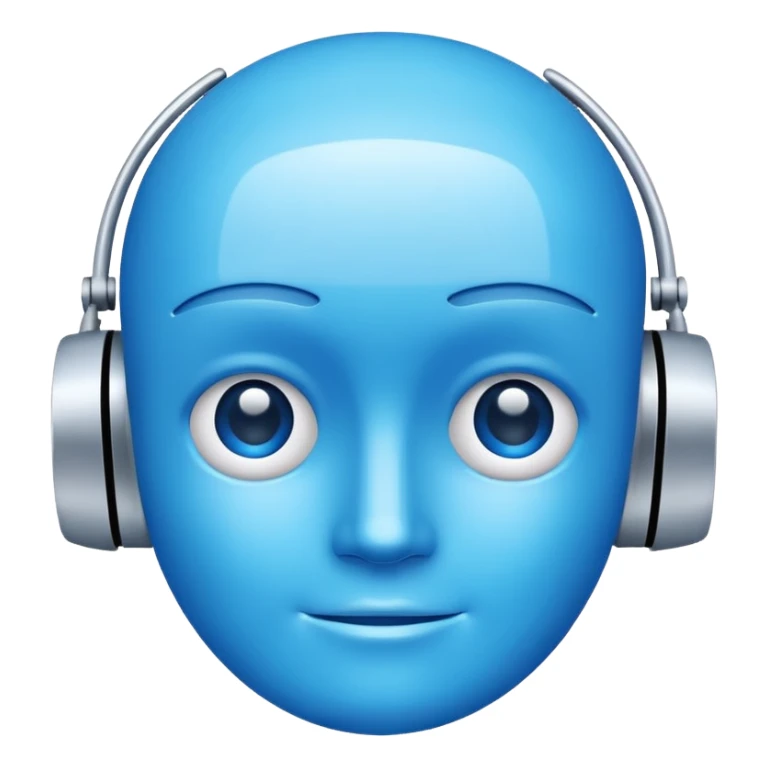 Minimalistic App Icon for AI Call Agent, showing a Showing a icon like AI face, friendly. sticker