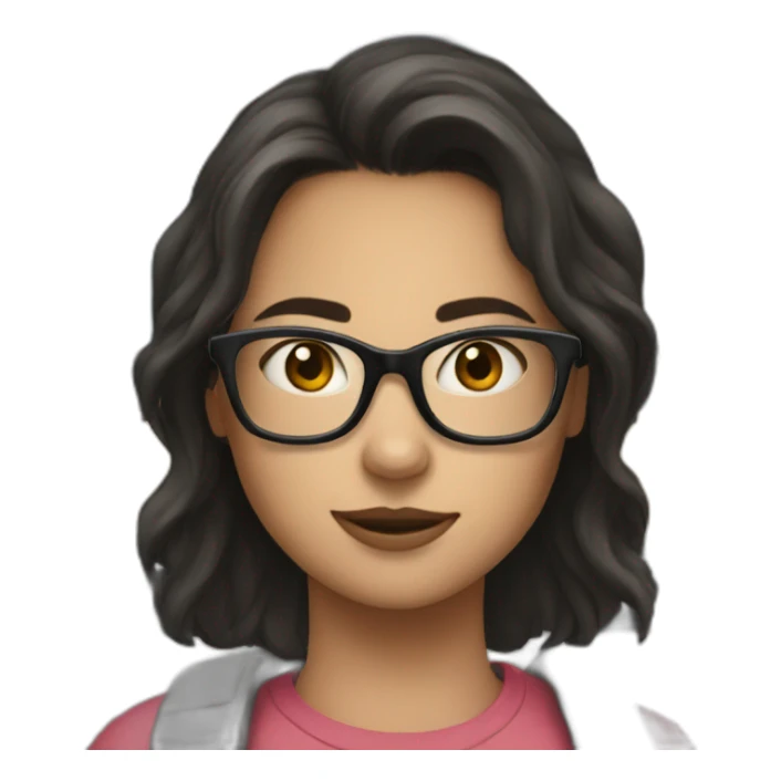 Truck +  girl with glasses and dark hair sticker