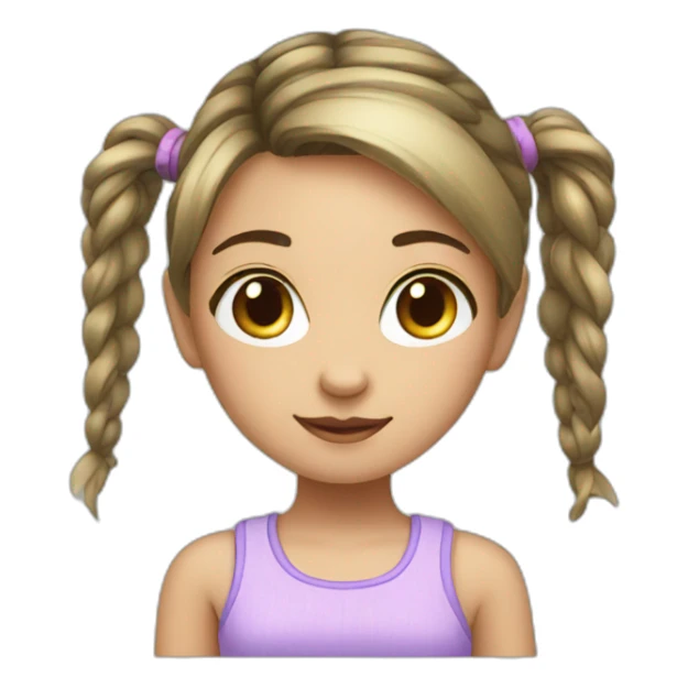 Cute girl with pony tail sticker