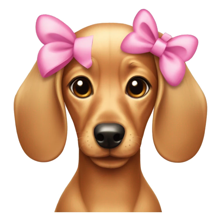 Blonde girl dachshund with two pink bows to sticker
