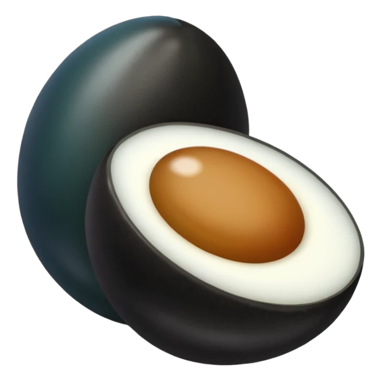 century egg emoji, just the egg no insides, just the black egg right side up like any other egg emoji sticker