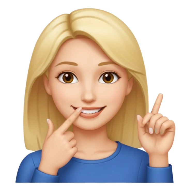 Casi como el primero, pero que no sean dos dedos, y que ese dedo solo este como el 2 dedo de la segunda mujer sticker