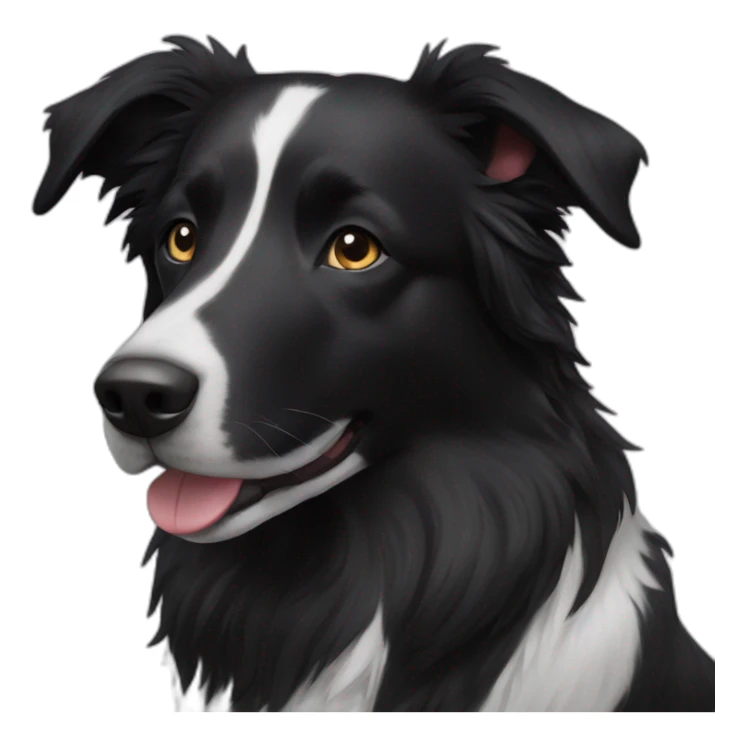 all Black mixed dog border collie sticker