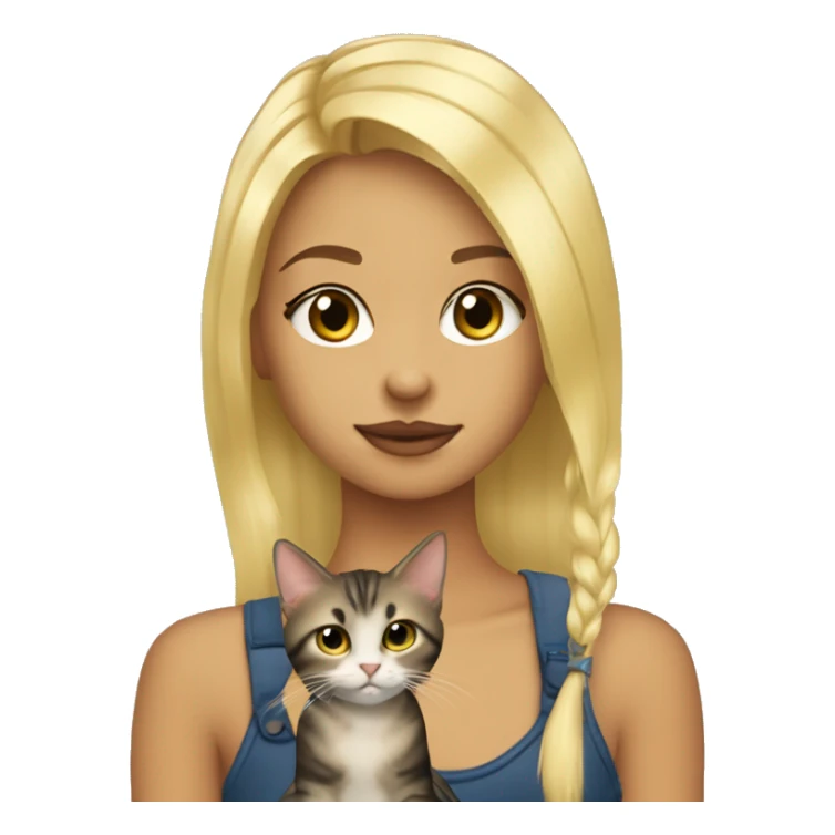 Blondy girl with Davon Reks cat sticker