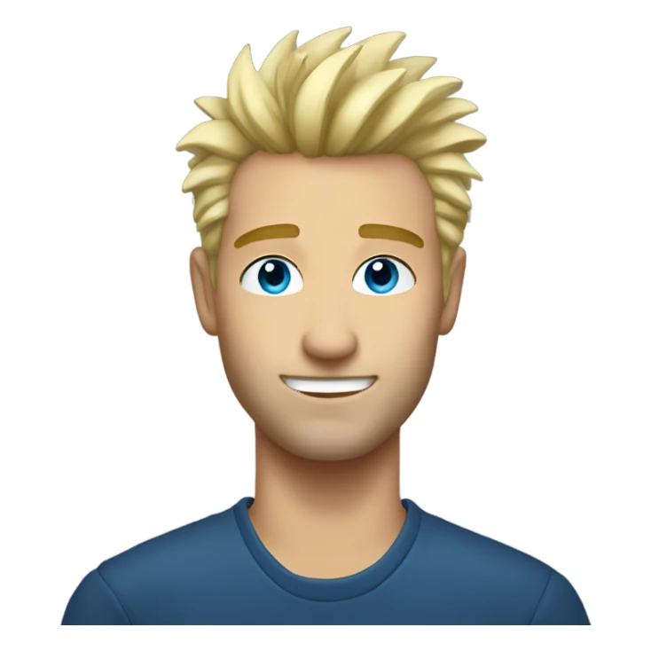 Handsome man, short spiked up hair, blonde hair, blue eyes sticker