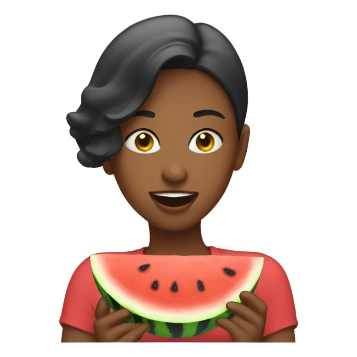 woman eating watermelon  sticker