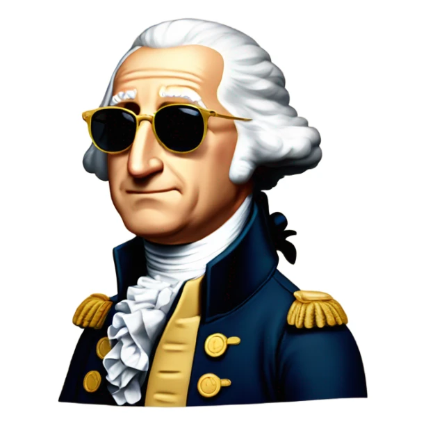 George Washington with sunglasses screamming sticker