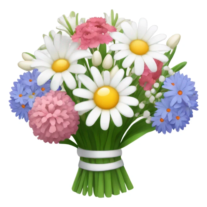 Boquet with Daisys Asters, snowdrop, lily of the valley, carnation  sticker