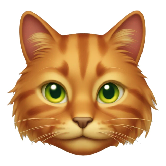 red cat with long hair and green-yellow eyes sticker