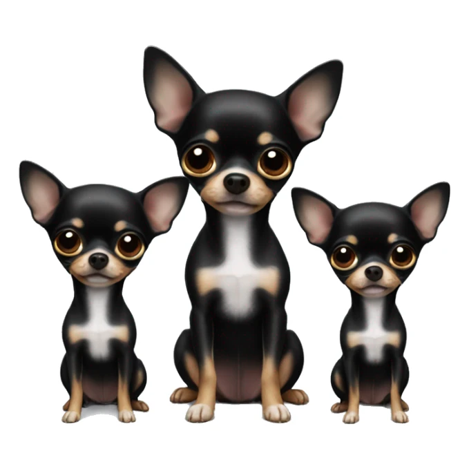 Short hair black chihuahua in front of two husbands sticker
