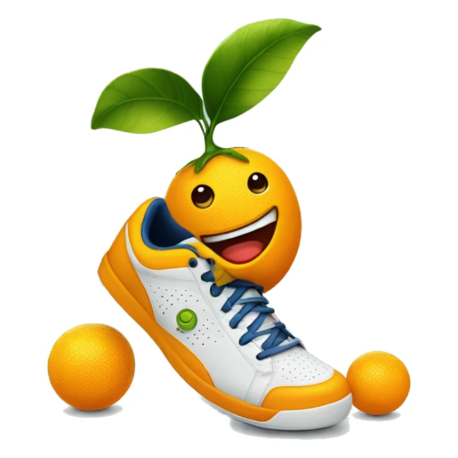 kumquat fruit smiling with tennis shoes on sticker