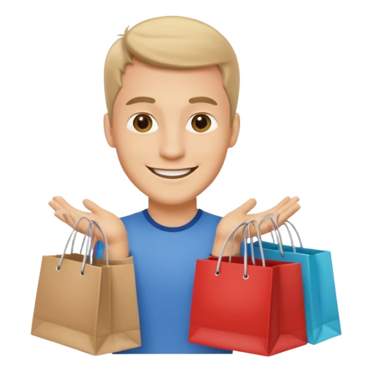 The man with the shopping bags sticker