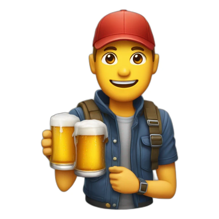 Une bière avec un casquette  sticker