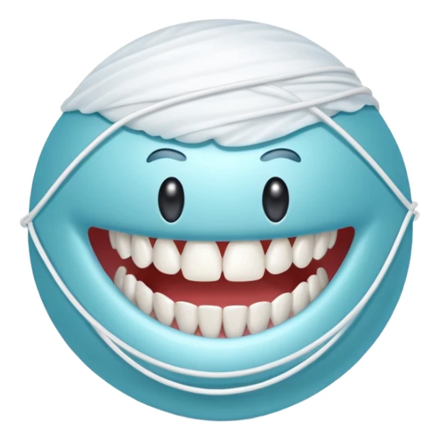 A ball of dental floss  sticker