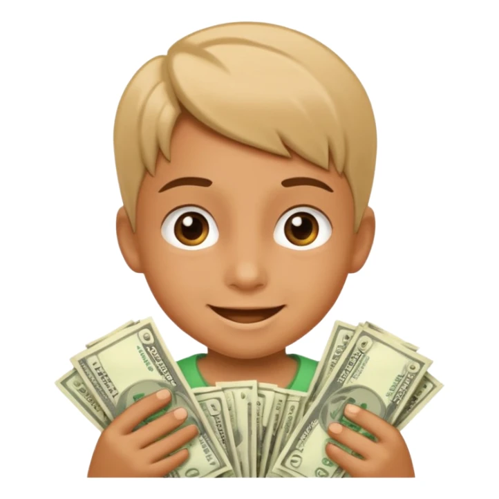 child with money sticker