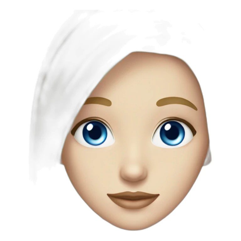 Blonde girl blue eyes with with cat blue eyes sticker