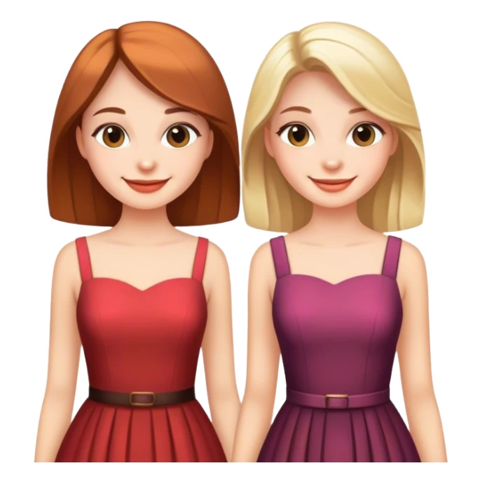 smiling girls in stylish dresses sticker