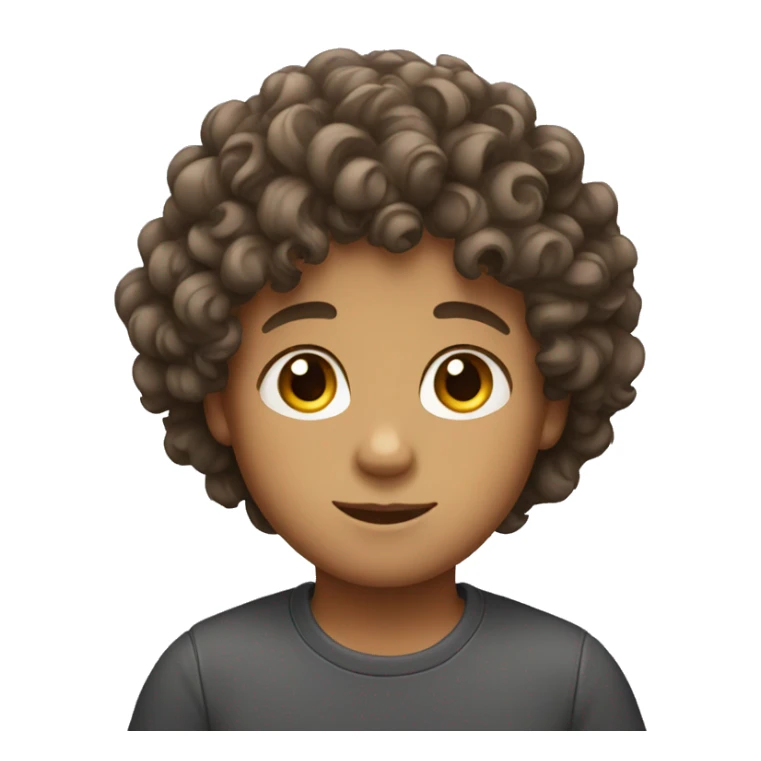a boy with curly hair  sticker
