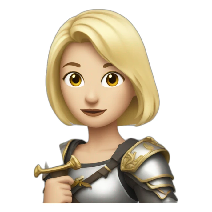Woman blonde with sword and rabbit sticker