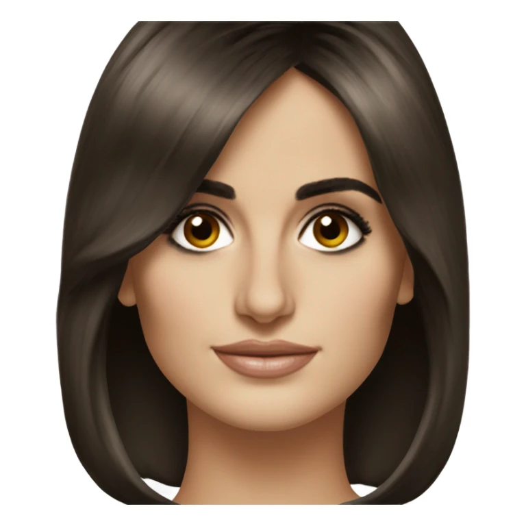 Penelope cruz with dark brown hair bob sticker