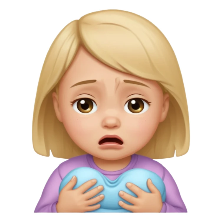 a portrait of small crying baby gỉrl sticker