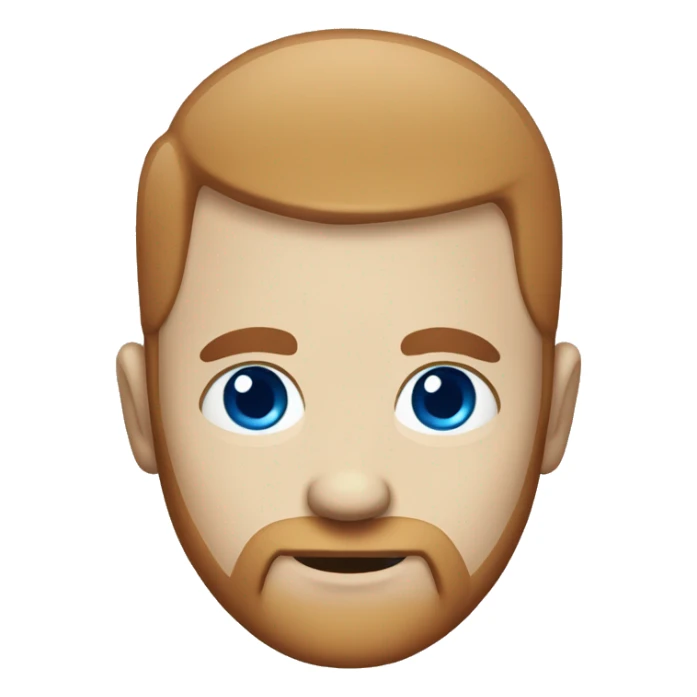 Bald white guy with dark red beard blue eyes sticker