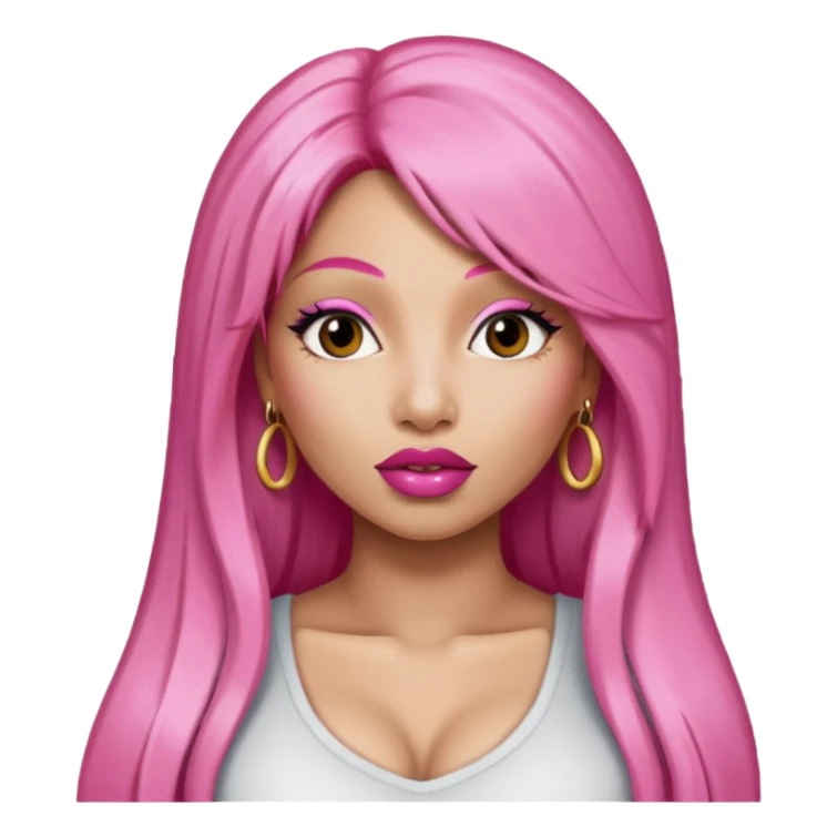 Nicki Minaj with long pink hair sticker