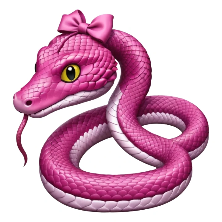 one pink snake with pookie bow on head  sticker