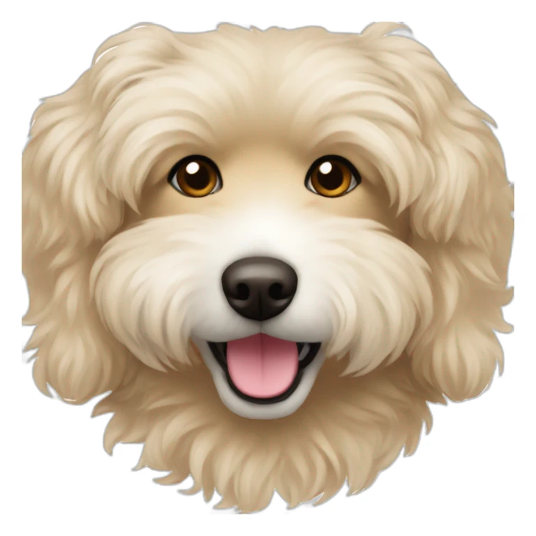 blonde brown eskipoo dog one ear up sticker