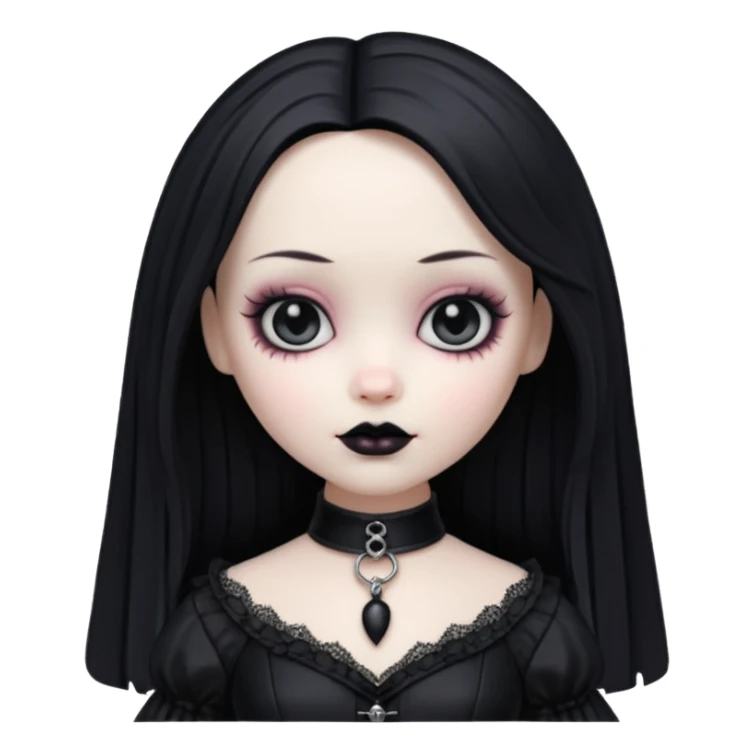 gothic girl, gothic style, vinyl doll figure sticker