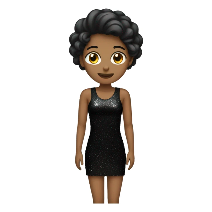 Sparkly black dress sticker