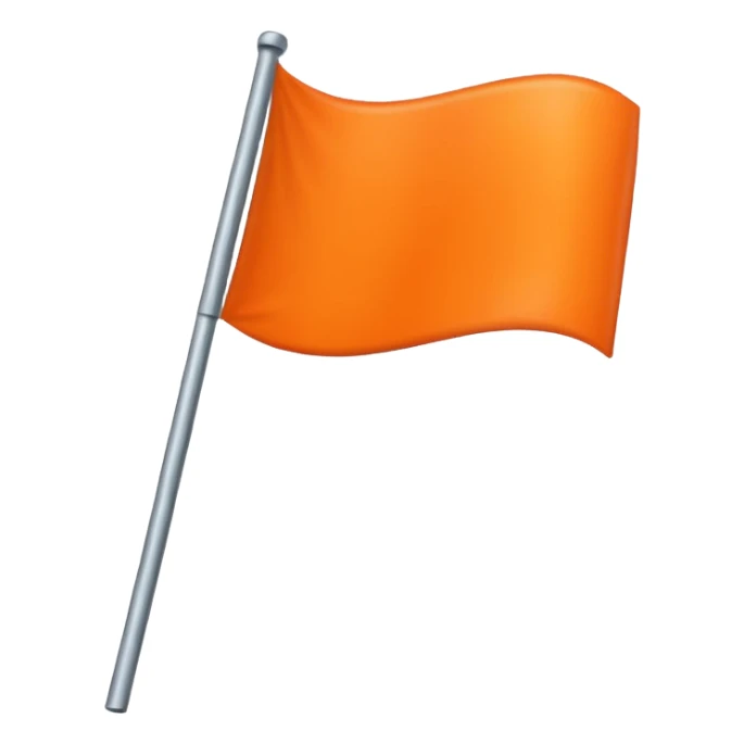 I want a flag  🚩🚩 like this but flag should be orange don't change shape just change color don't add eyes and smile sticker