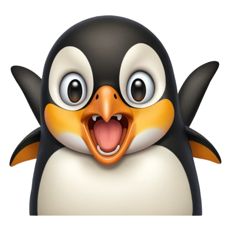 a screaming penguin lol emoji sticker