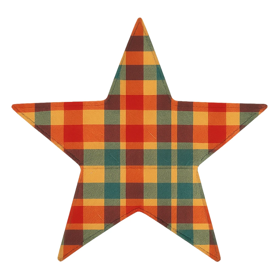 star with a plaid pattern sticker