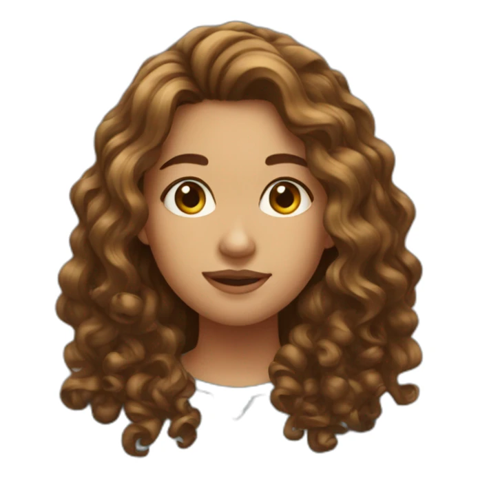 Girl with long curly brown hair sticker
