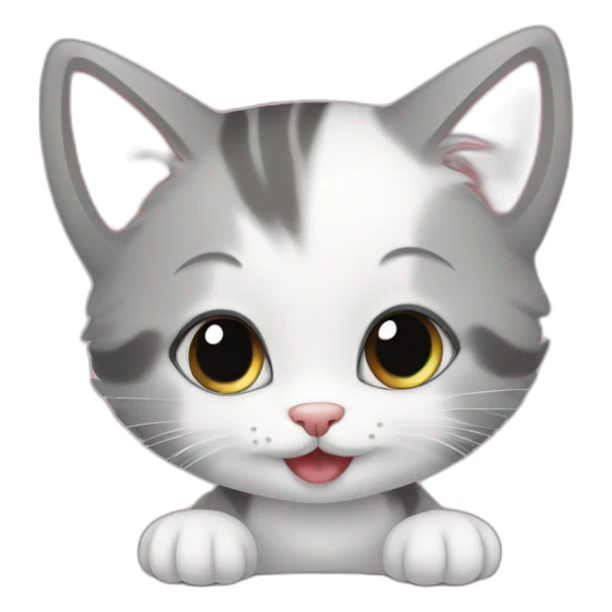 Cute kitten loves to play sticker