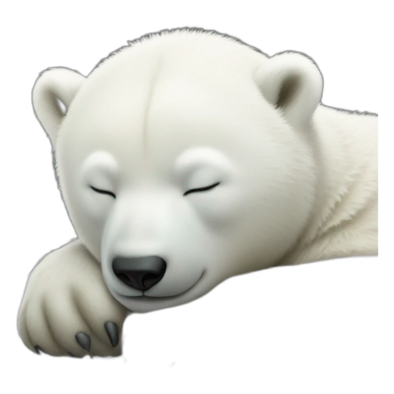 Baby polar bear sleeping nose point right lande sticker