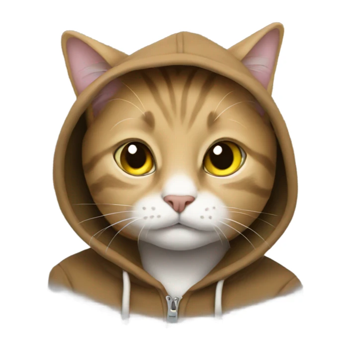 A cat with a hoodie on sticker