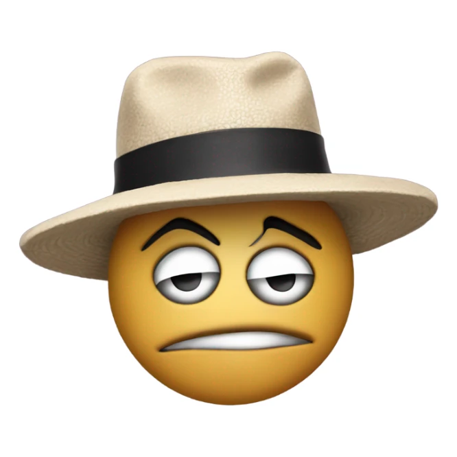 Giant frown face with a hat on that says SEC sticker