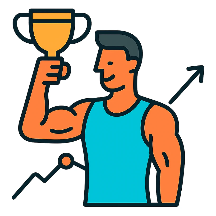 a sportman has a great results doing his workouts sticker