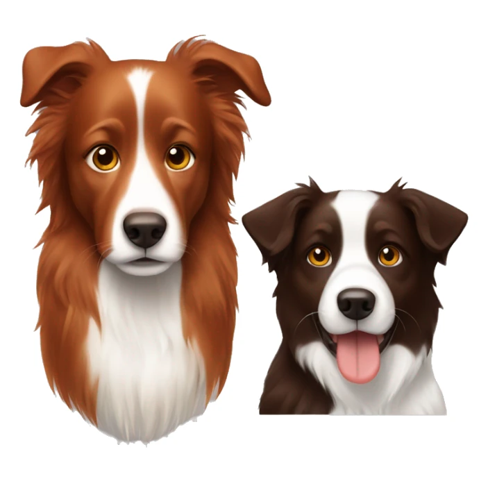 Redhair girl and darkbrown border collie sticker